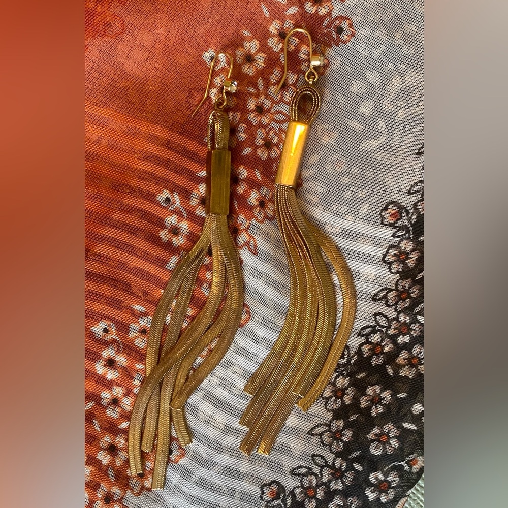 Elegant Gold Plated Vintage Tassel Earrings